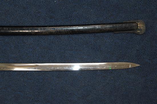 A German Third Reich officers sword by Robert Klaas, Solingen, overall incl. scabbard 37.5in.